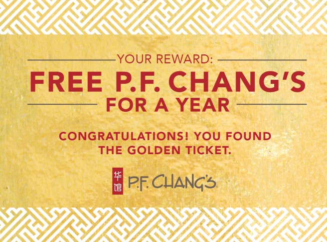 P.F. Chang's Golden Ticket